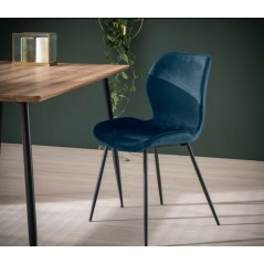 ZI Aria Chair velvet blue round tube VPE4